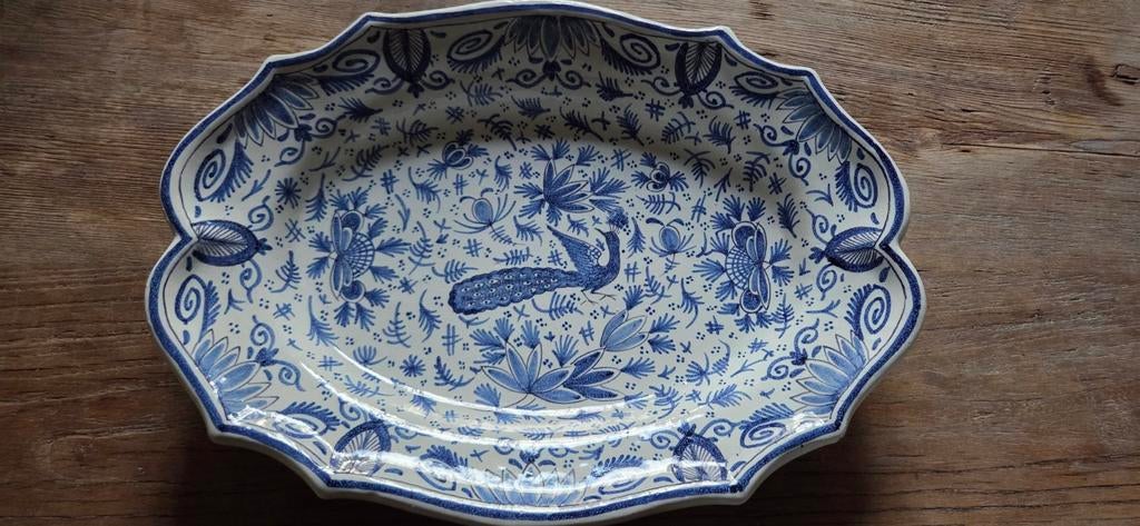 Assiette ancienne de Delft/bleu-blanc/signée Vduijn., Antiquités & Art, Enlèvement ou Envoi