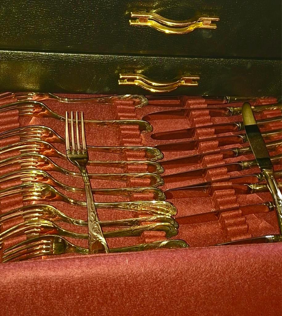 COMPLETE VERZILVERDE BESTEKSET „BARENTHAL”, Antiek en Kunst, Ophalen of Verzenden