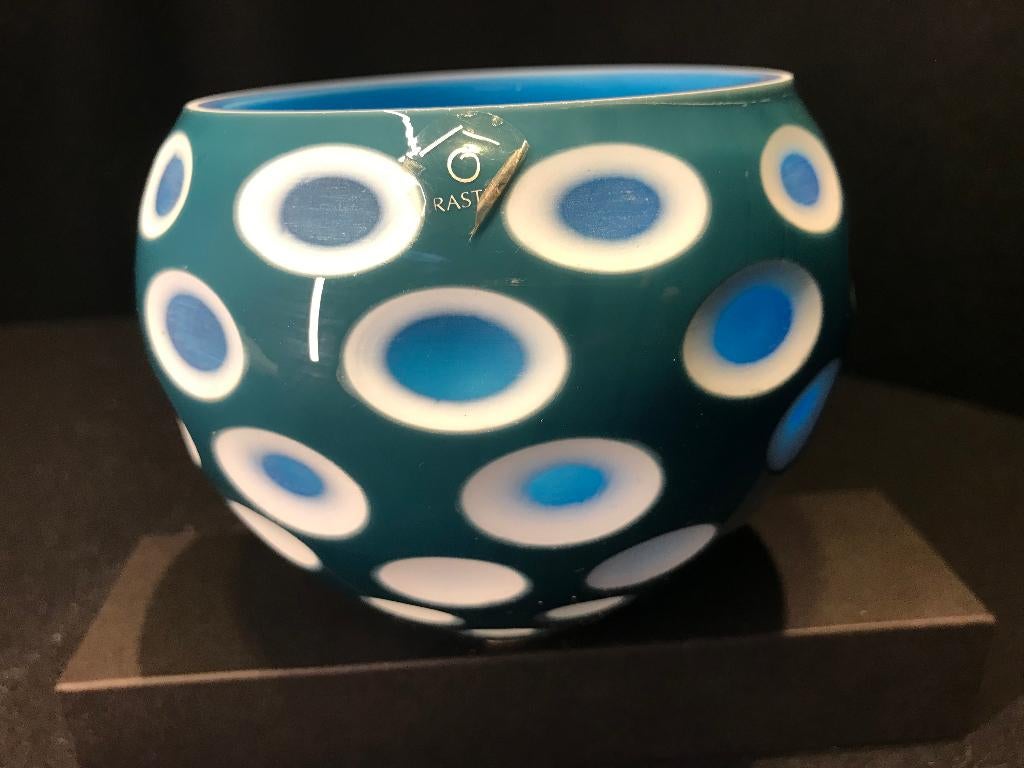 RASTELLI Deco Vaasje, Blauw, Ophalen of Verzenden, Minder dan 50 cm, Glas