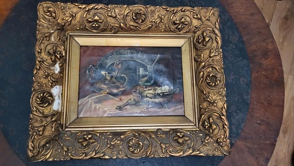 Schilderij in vergulde kader, Antiek en Kunst, Ophalen