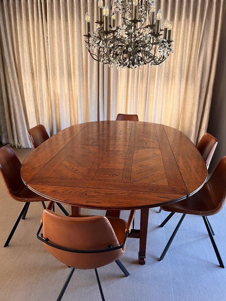 eettafel, 100 tot 150 cm, Eikenhout, 200 cm of meer, Zo goed als nieuw