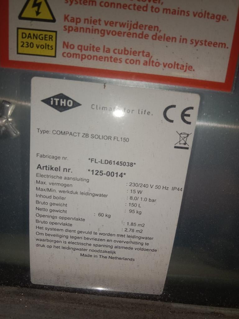 Zonneboiler solior, Doe-het-zelf en Bouw, Ophalen of Verzenden