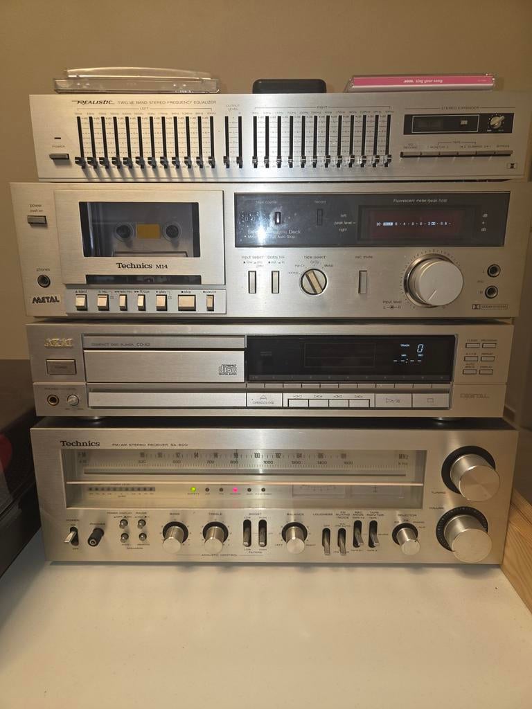 Technics SA-600 Receiver / M14 Cassette /Realistic equalizer, Audio, Tv en Foto, Stereoketens, Ophalen, Gebruikt, Tuner of Radio