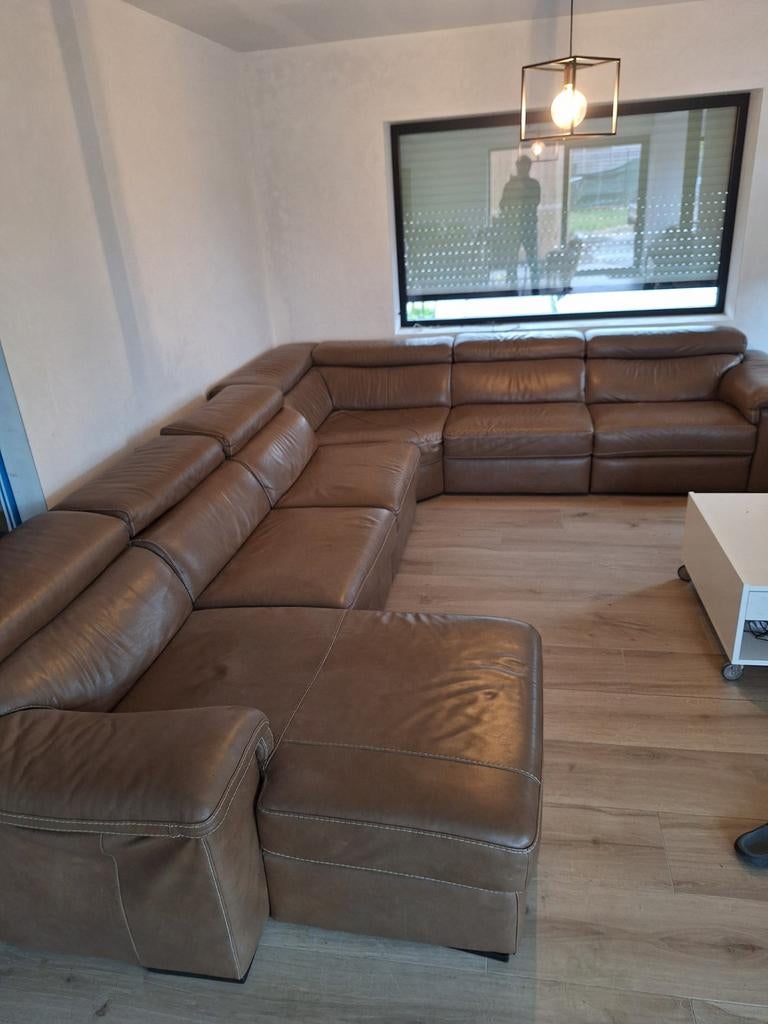 Hoek zetel leer, Huis en Inrichting, Ophalen, Leer