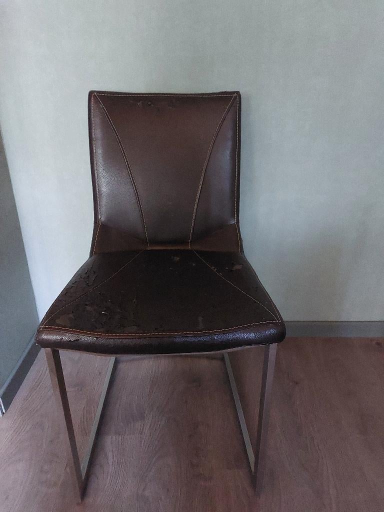 Eetkamerstoelen, Brun, Enlèvement, Cuir, Cinq, Six Chaises ou plus