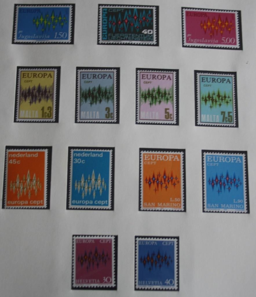 Europa-postzegels 1972 tot 1975, Verzenden, Overige landen, Postfris