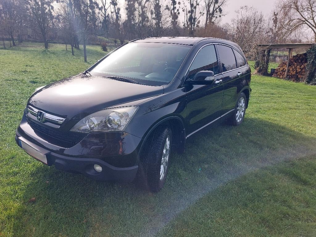 Honda CR-V 2.2 i-CTDi Executive–Diesel–GPS–Trekhaak–2008, Auto's, Honda, Zwart, 4 cilinders, Leder, 1687 kg