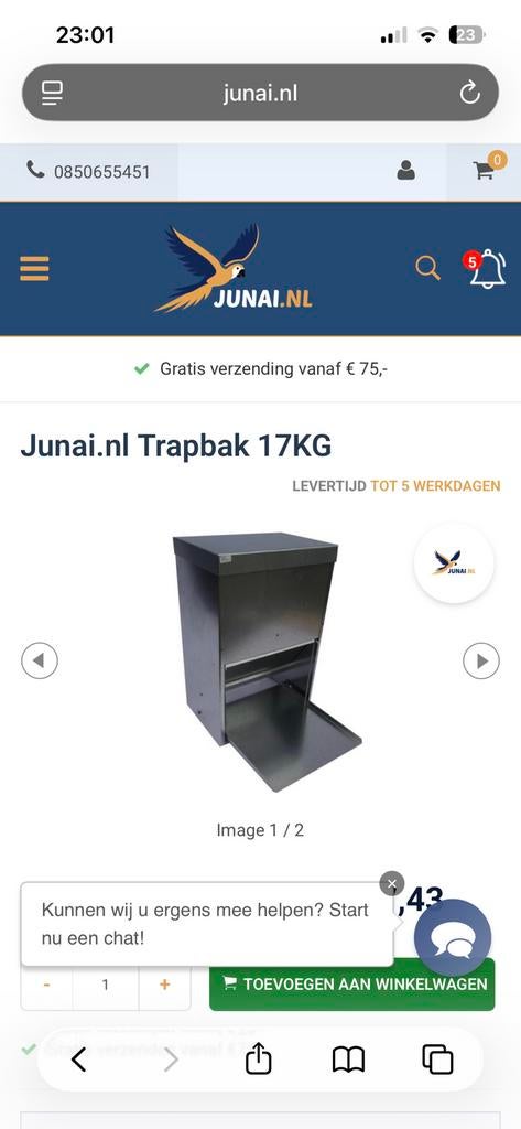 Voederbak kippen metaal, Dieren en Toebehoren, Kip