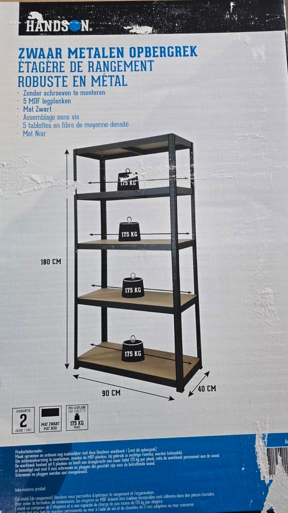 Zwaar metalen opbergrek handson, Ophalen, Nieuw