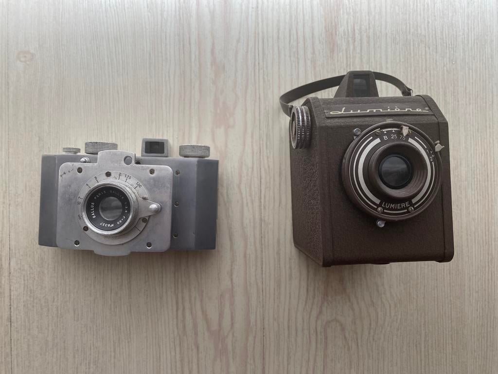 Franse vintage camera’s DERLUX en LUMIERE, Verzamelen, Ophalen of Verzenden, 1940 tot 1960, Fototoestel