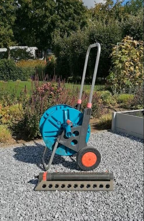 Tuinhaspel met sproeier, Tuin en Terras, Ophalen, Zo goed als nieuw, Tuinslanghaspel