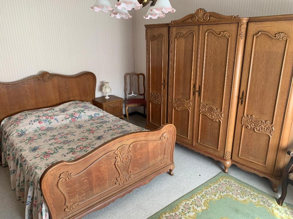 vintage slaapkamer, Huis en Inrichting, Slaapkamer | Complete slaapkamers, Ophalen, Gebruikt, Tweepersoons, Rustiek