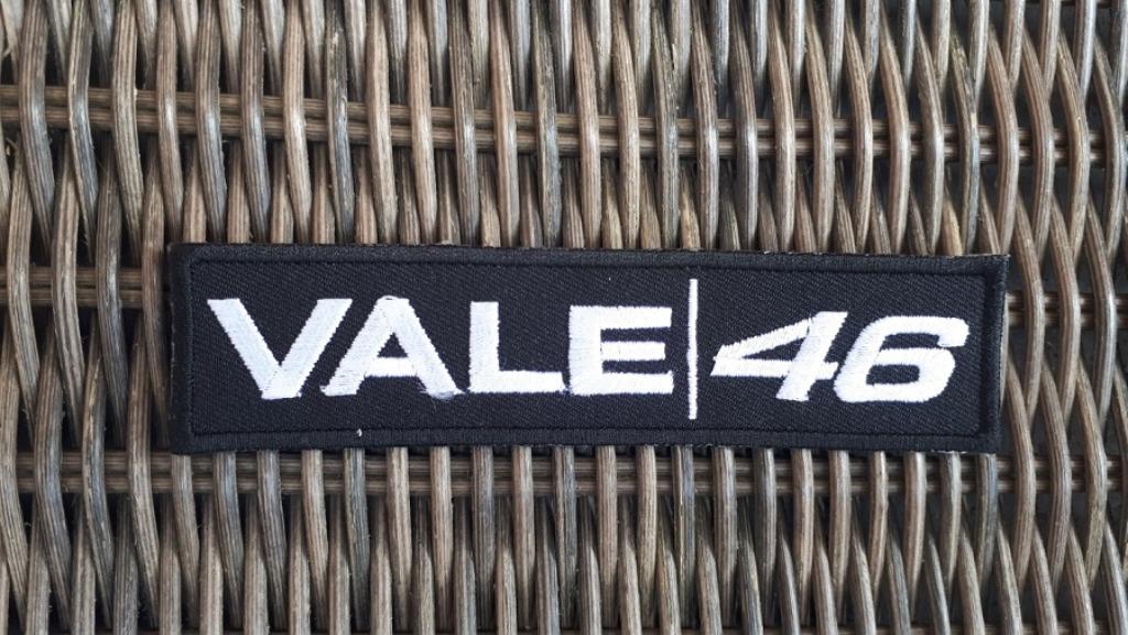 Écusson à repasser VALE 46 Valentino Rossi, emblème, 120 x 2, Motos, Enlèvement ou Envoi, Neuf
