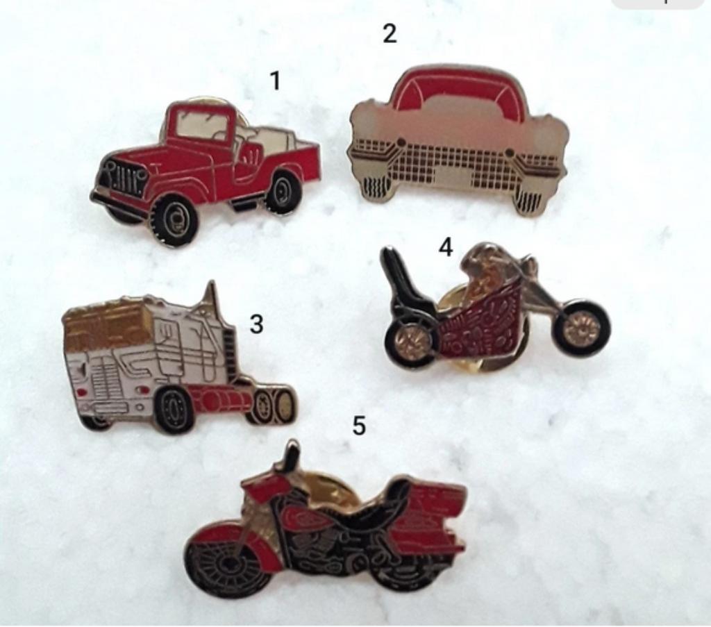 lot 5 pins, badge , épinglette , broche , métal  , véhicules, Verzenden, Zo goed als nieuw, Transport, Speldje of Pin
