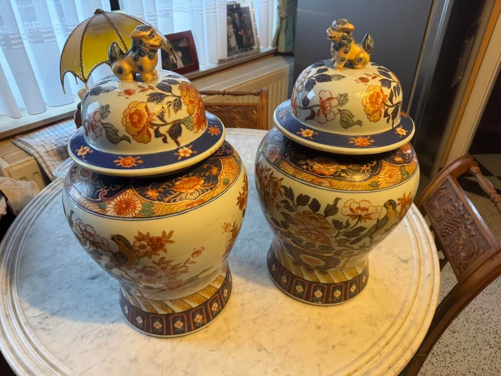 Ensemble de 2 vases japonais imari. 53 cm de haut, Antiquités & Art, Enlèvement
