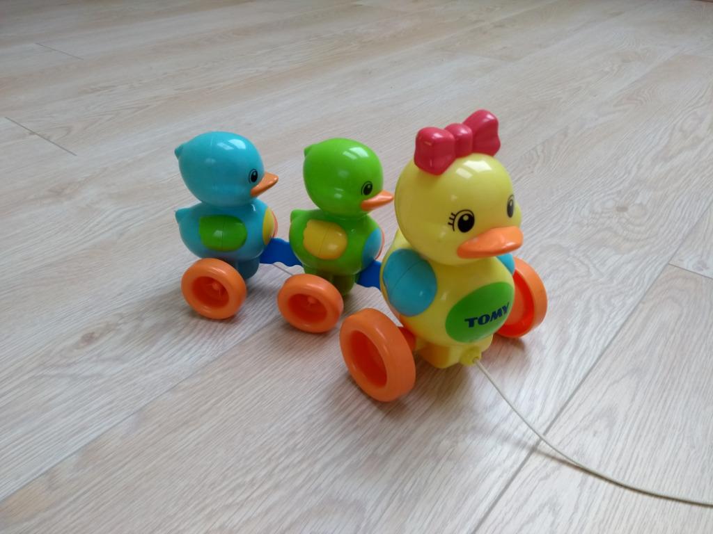 speelgoed eendjes aan een touwtje, Ophalen