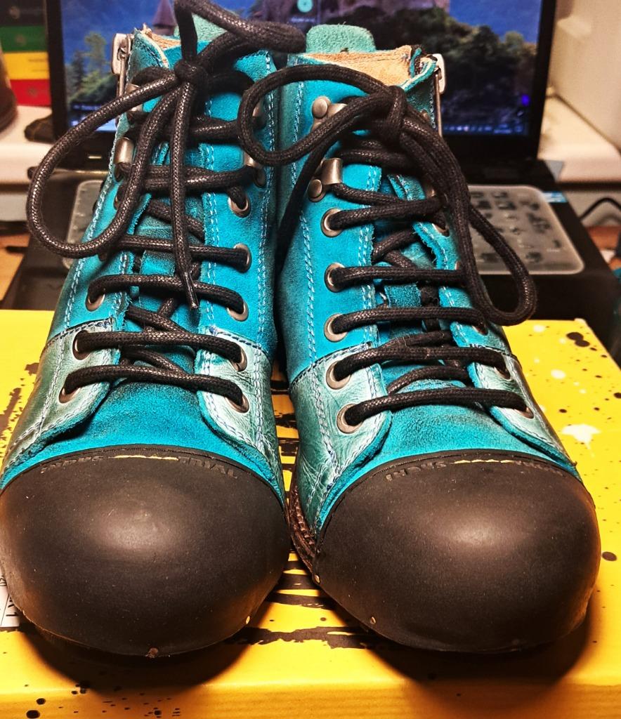 Gele cabineschoenen, Blauw, Ophalen of Verzenden, Gedragen, Veterschoenen