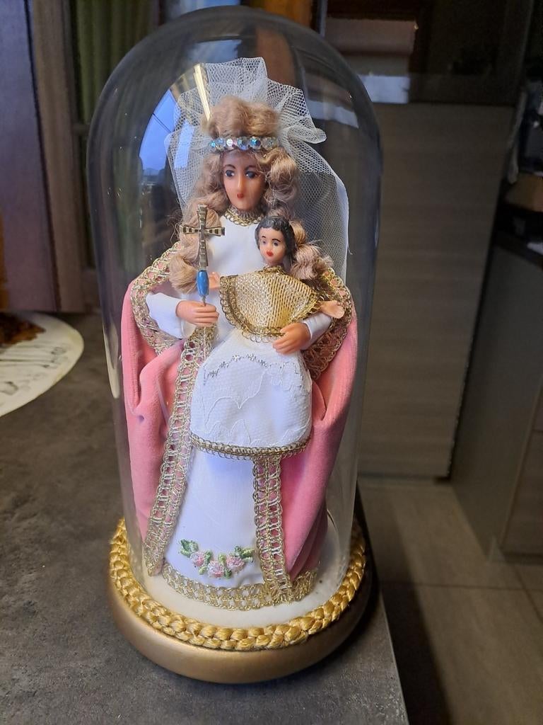 Heiligenbeeld -Maria met kind onder stolp, Antiek en Kunst, Ophalen