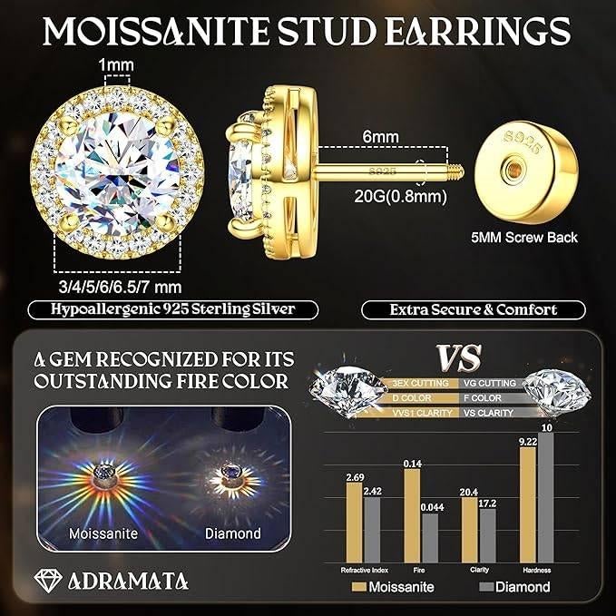 Moissaniet oorbellen voor dames | GRATIS LEVERING, Handtassen en Accessoires, Oorbellen, -, Verzenden, -, Nieuw