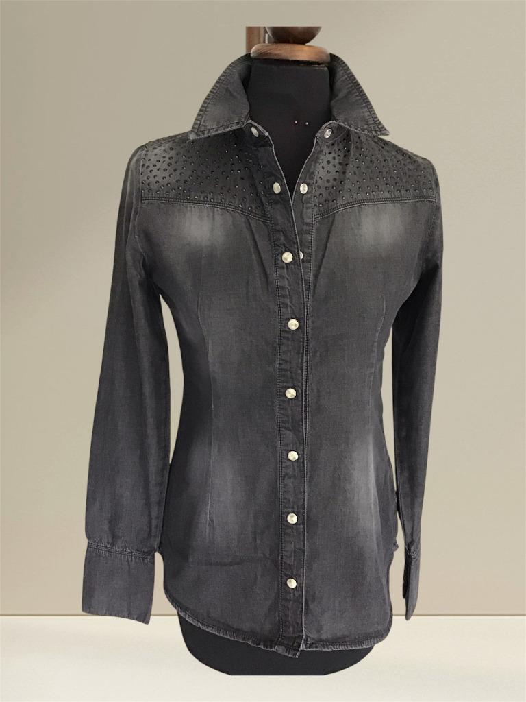 jeanshemd Astrid mt 36, Gris, Enlèvement ou Envoi, Taille 36 (S), Comme neuf