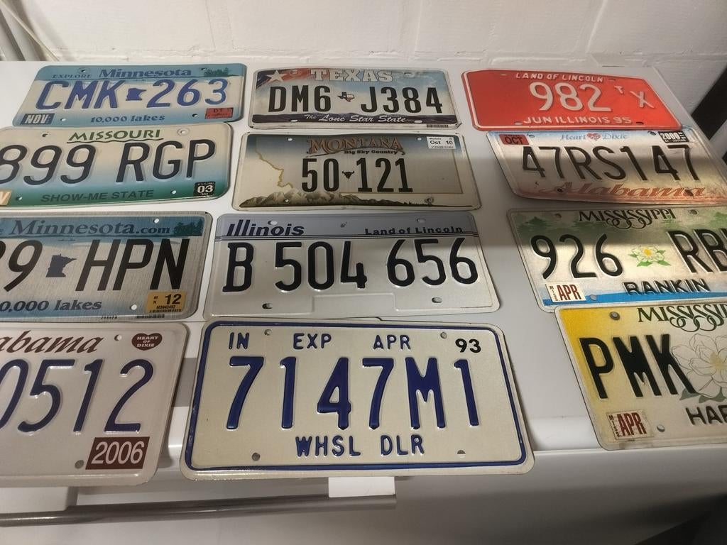 Amerikaanse nummerplaten 15 stuks, Verzamelen, Overige Verzamelen, Ophalen of Verzenden, Zo goed als nieuw