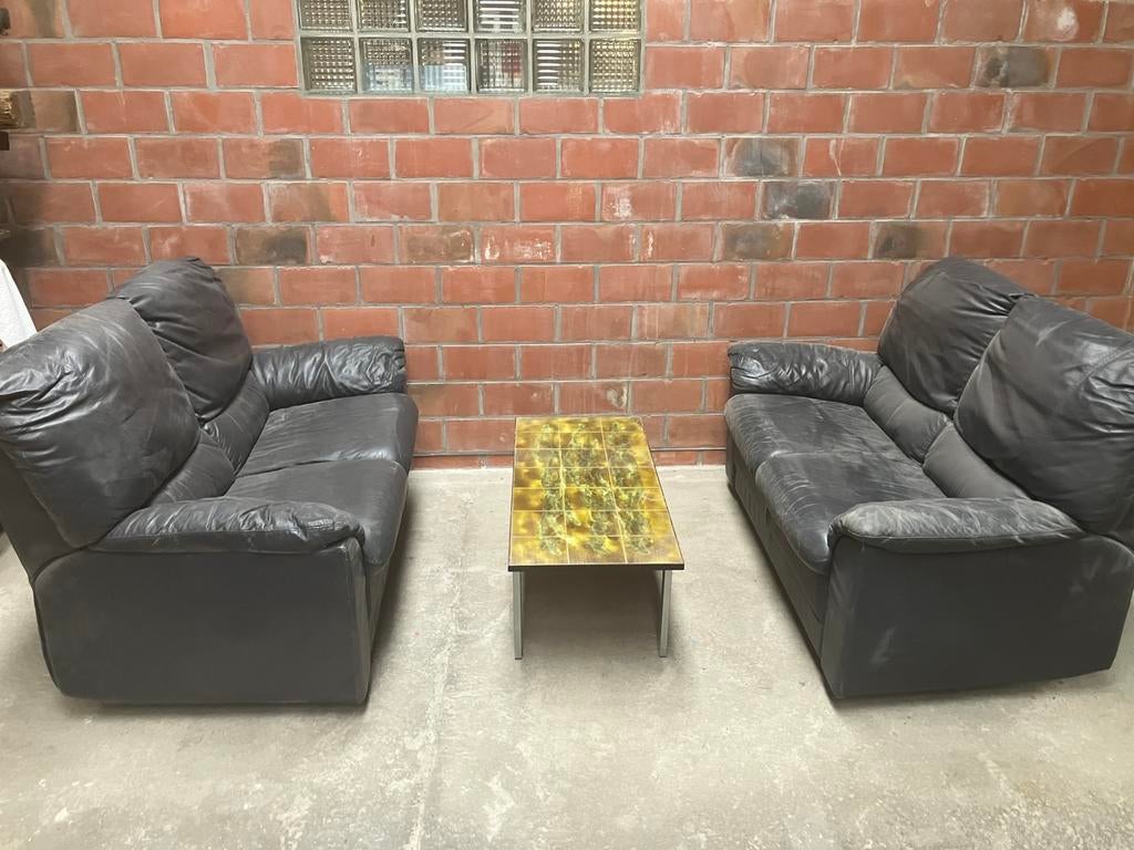 2x 2 places + table, Maison & Meubles, Autres matériaux, Quatre personnes ou plus, Banc droit, Enlèvement