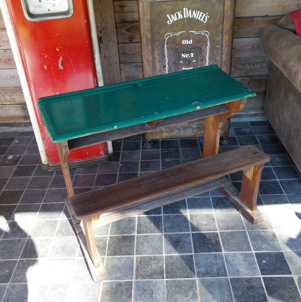 Vintage retro schoolbank, Ophalen of Verzenden