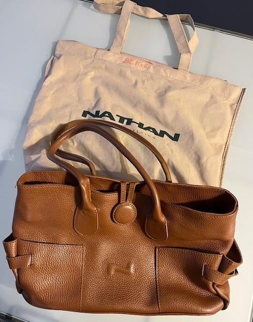 Bruine handtas Nathan-Baume, Handtassen en Accessoires, Tassen | Damestassen, Ophalen, Zo goed als nieuw, Bruin, Handtas