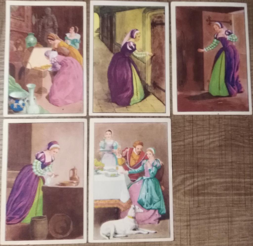 5 verzamelprenten Blauwbaard (Victoria), Ophalen of Verzenden, Gebruikt, Overige onderwerpen, Prent