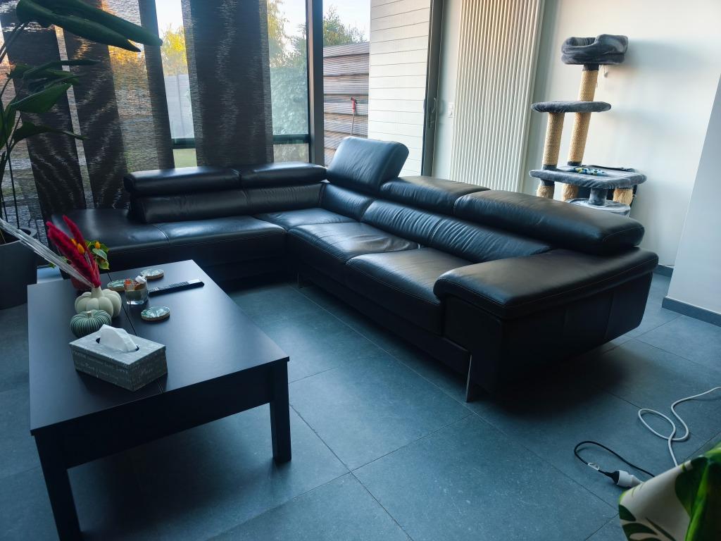 Fauteuil d'angle en cuir Château d'Ax — excellent état, Maison & Meubles, Canapés | Salons, Comme neuf, Banc d'angle, Quatre personnes ou plus