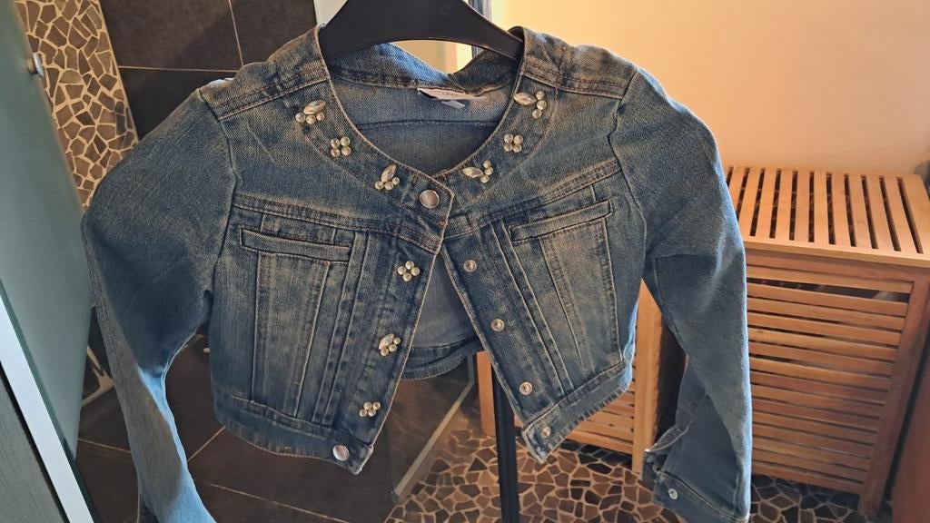 Veste en jean Diamante blue 128, Enlèvement ou Envoi, Comme neuf