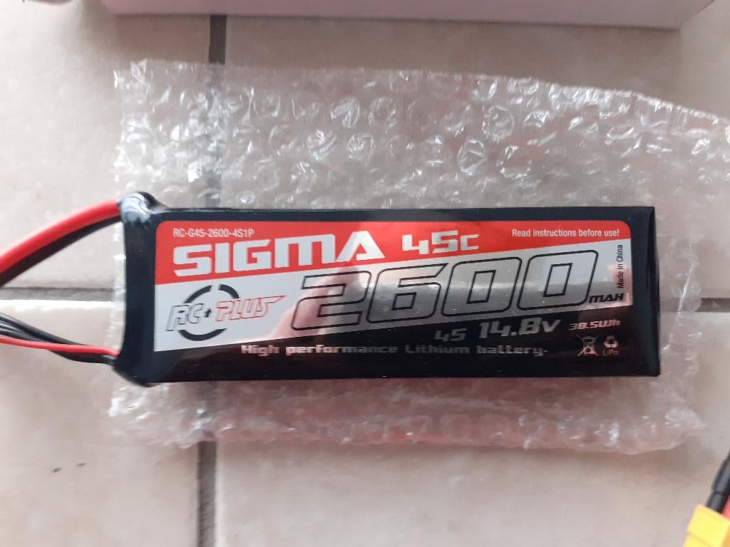 Batterie Li-Po (x 2) : Sigma 45C-2600 mAh-4,8 V-4S-XT-60, Enlèvement ou Envoi, Comme neuf, Autres types