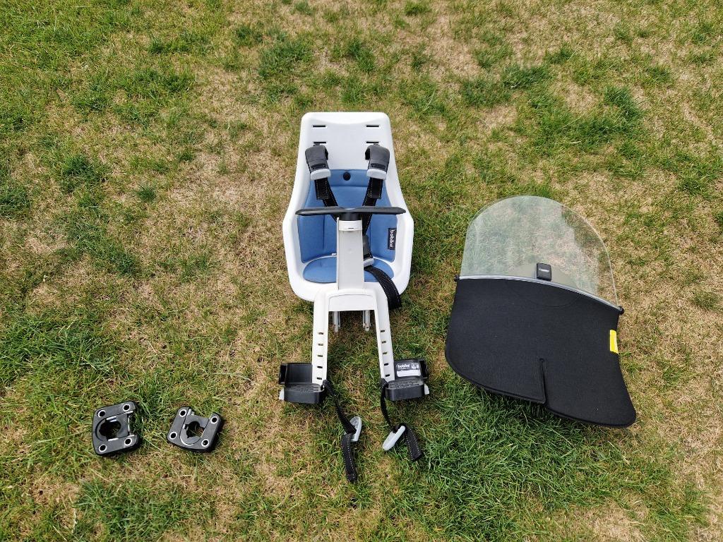 Bobike fietsstoel + scherm + 2x bevestigingsset, Fietsen en Brommers, Fietsaccessoires | Fietsstoeltjes, Ophalen, Zo goed als nieuw