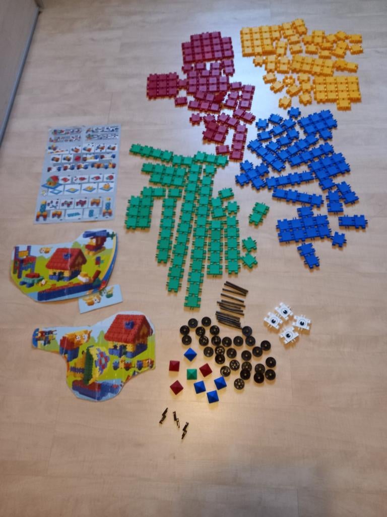 Lot Clics "blokken", wielen, staafjes, bouwplan, Enlèvement ou Envoi