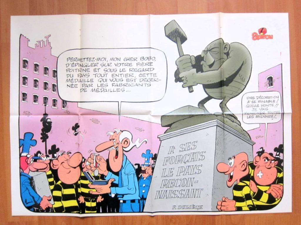 Spirou 2303 : Poster double Bobo + Auto TBE (1982), Livres, Enlèvement ou Envoi, Une BD, Comme neuf, Deliège