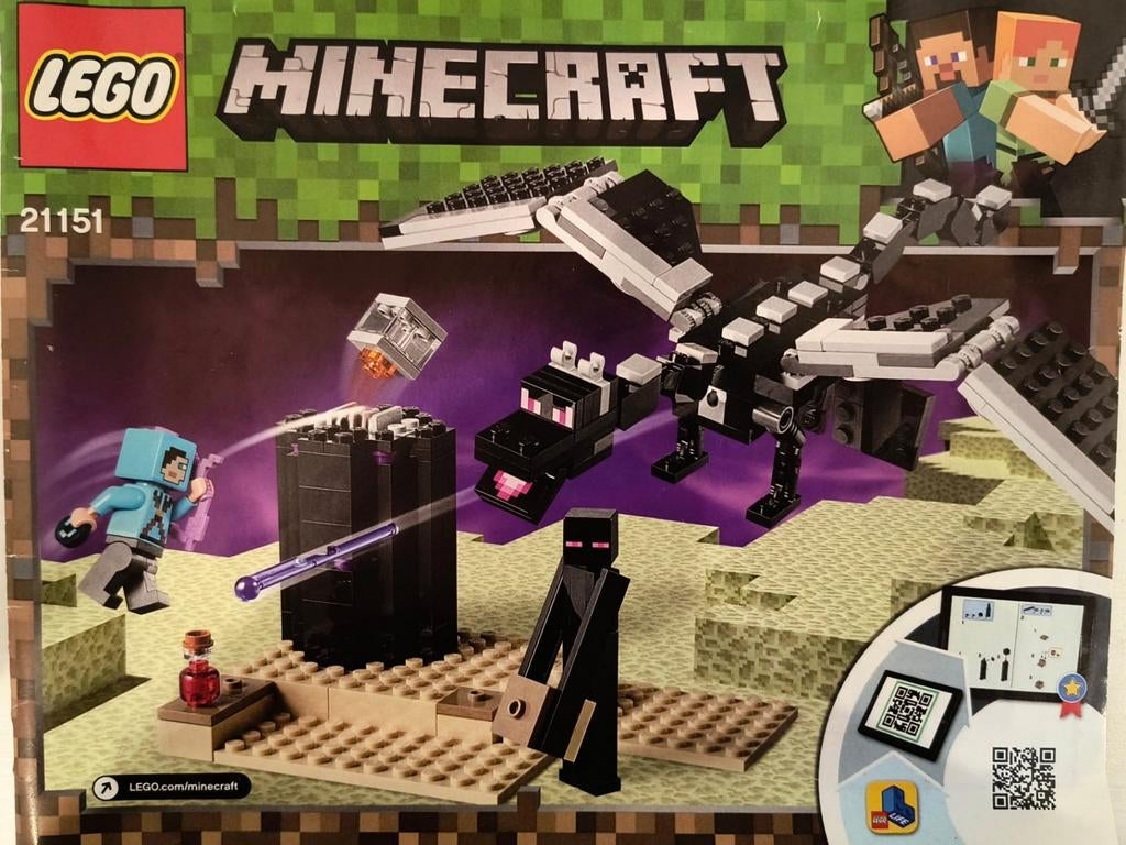 Lego minecraft coole draak set nummer 21151, Ophalen, Zo goed als nieuw, Complete set, Lego