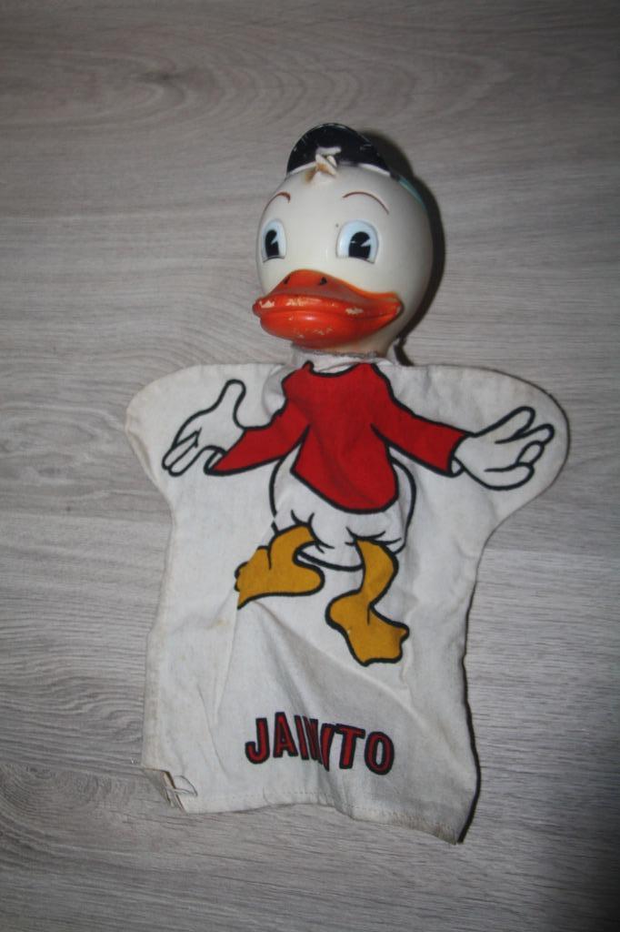 Oude Disney , Kwak met groene pet , handpop  , Jamito, Verzamelen, Disney, Gebruikt, Overige typen, Donald Duck, Ophalen of Verzenden