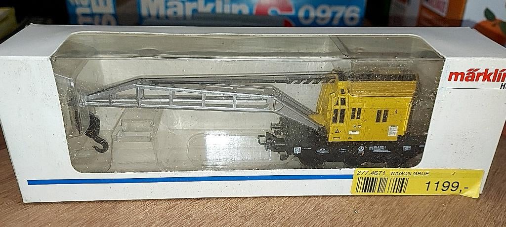 MARKLIN WAGONS GRUE sur rails  réf 4611 , 4671, Enlèvement ou Envoi, Courant alternatif, Wagon, Comme neuf