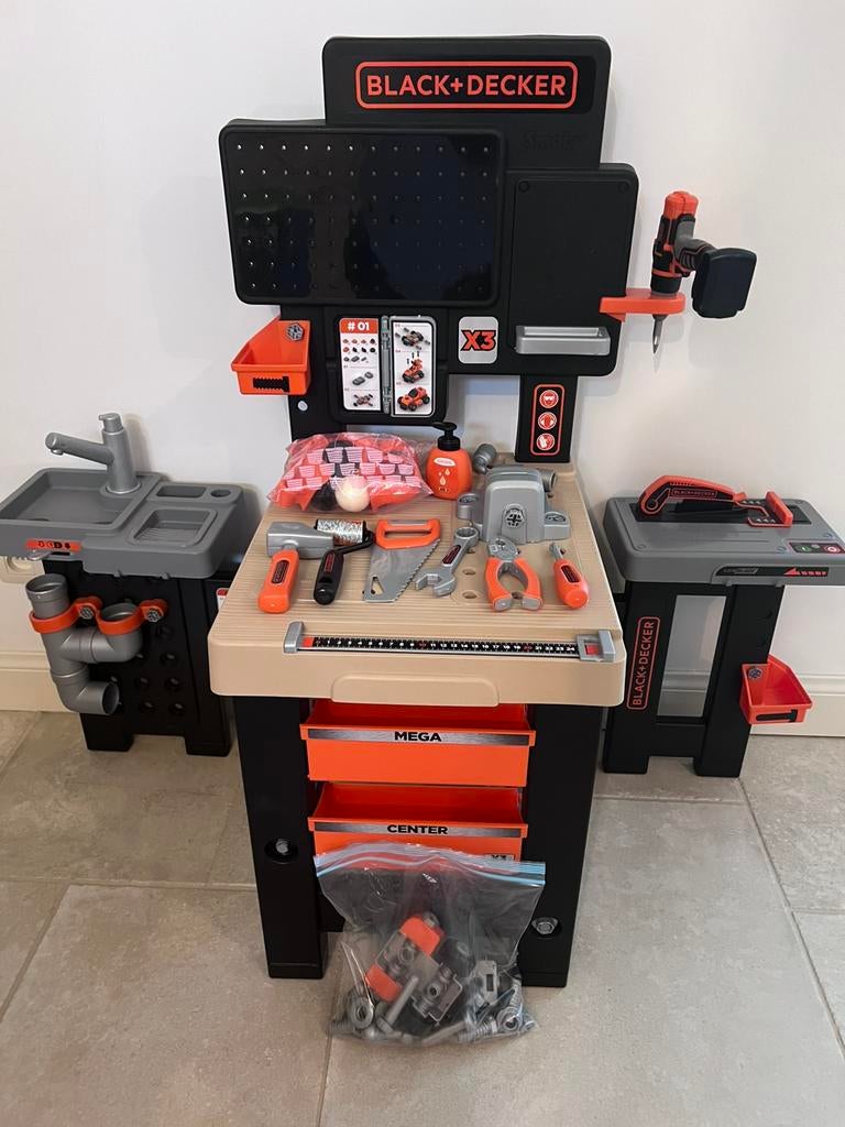 Smoby Black en Decker Mega Center speelgoedwerkbank, Ophalen, Zo goed als nieuw
