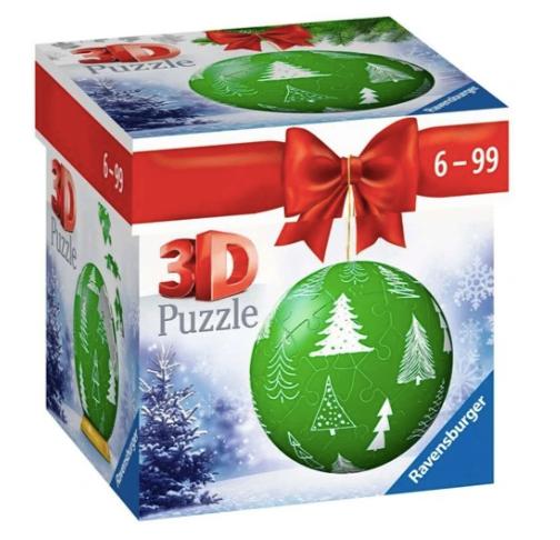3D Puzzel - Kerstbal Groen (54 stukjes), Envoi, Comme neuf