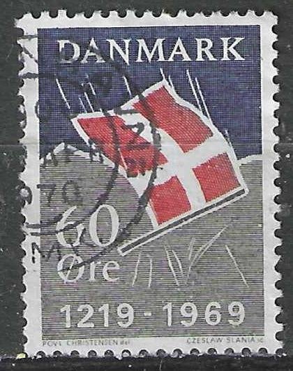 Danemark 1969 - Yvert 492 - Drapeau danois (ST), Envoi, Danemark, Affranchi