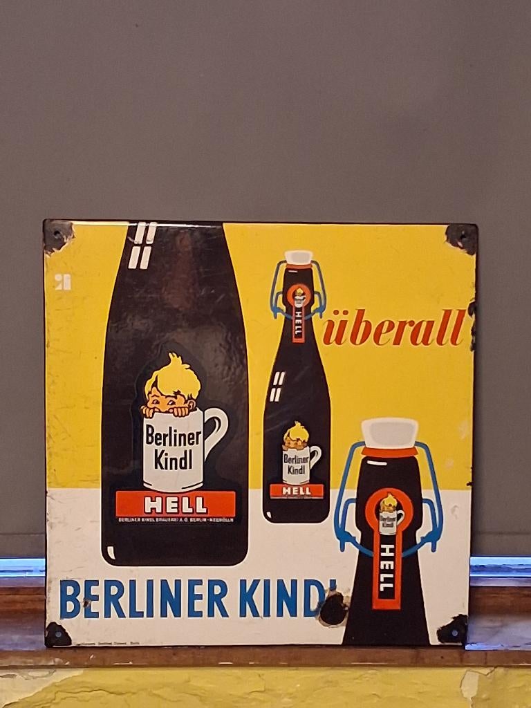 A vendre cette jolie plaque émaillée vantant la bière, Collections, Marques & Objets publicitaires, Utilisé, Panneau publicitaire