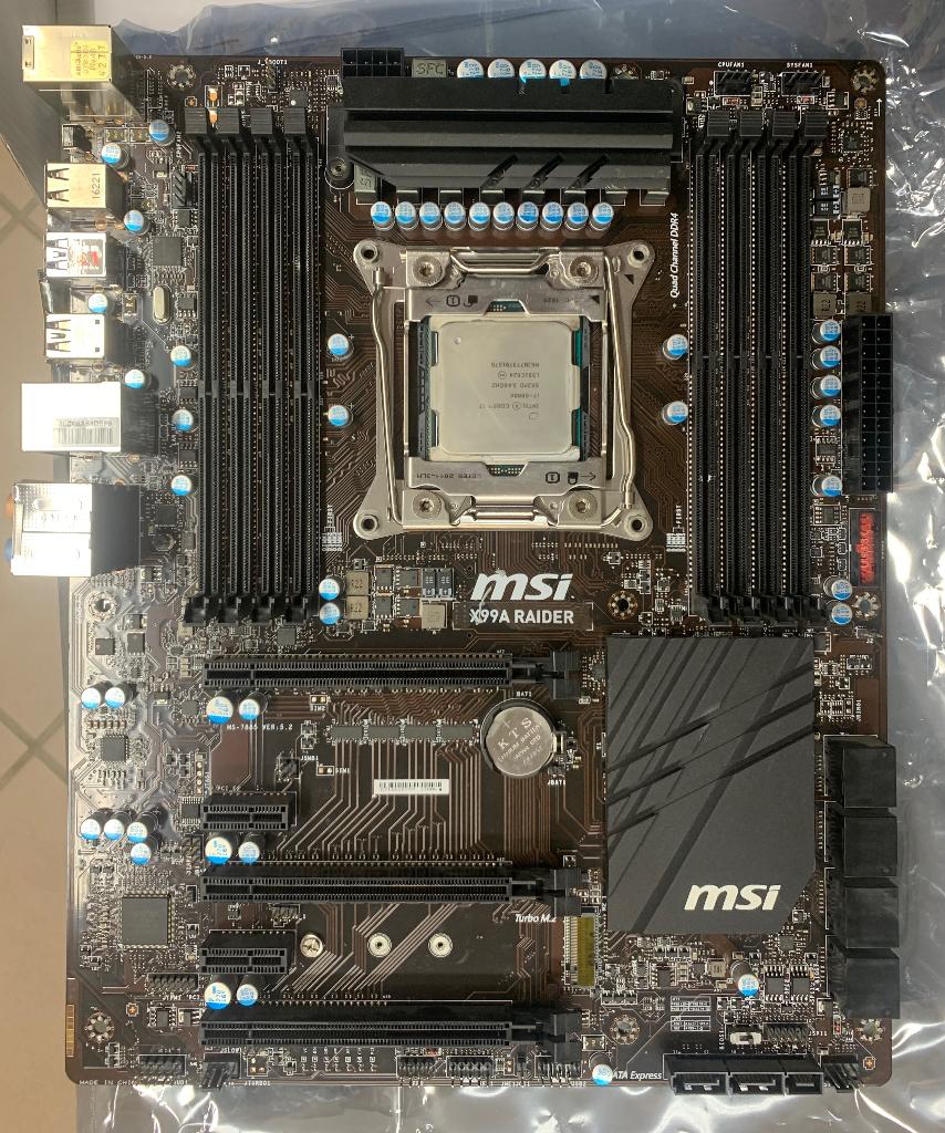 MSI x99-A Raider + Intel I7-6800K, Informatique & Logiciels, Enlèvement ou Envoi, Utilisé, ATX, Intel