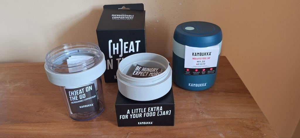 Boîte à lunch Kambukka, contenant à collation + tasse thermo, Enlèvement ou Envoi, Neuf