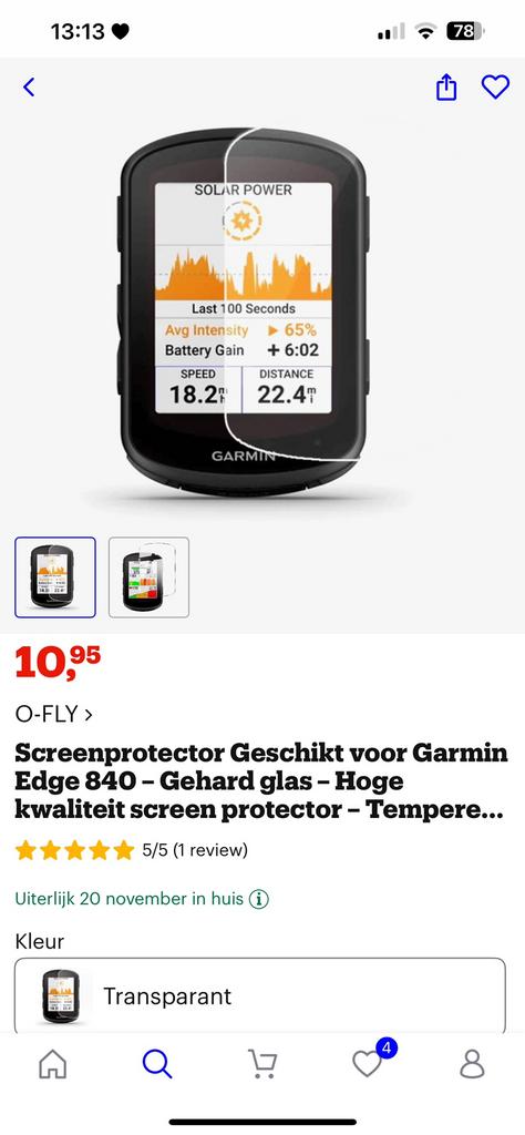 Garmin 840 en 540 tempered glass, Fietsen en Brommers, Fietsaccessoires | Fietscomputers, Ophalen of Verzenden, Zo goed als nieuw