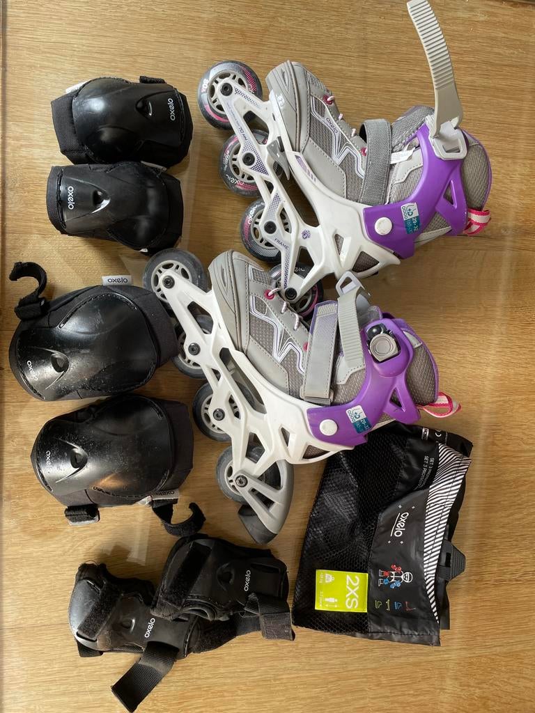 Roller oxelo taille 29-32 et protection, Rollers 4 roues en ligne, Réglable, Enlèvement, Utilisé