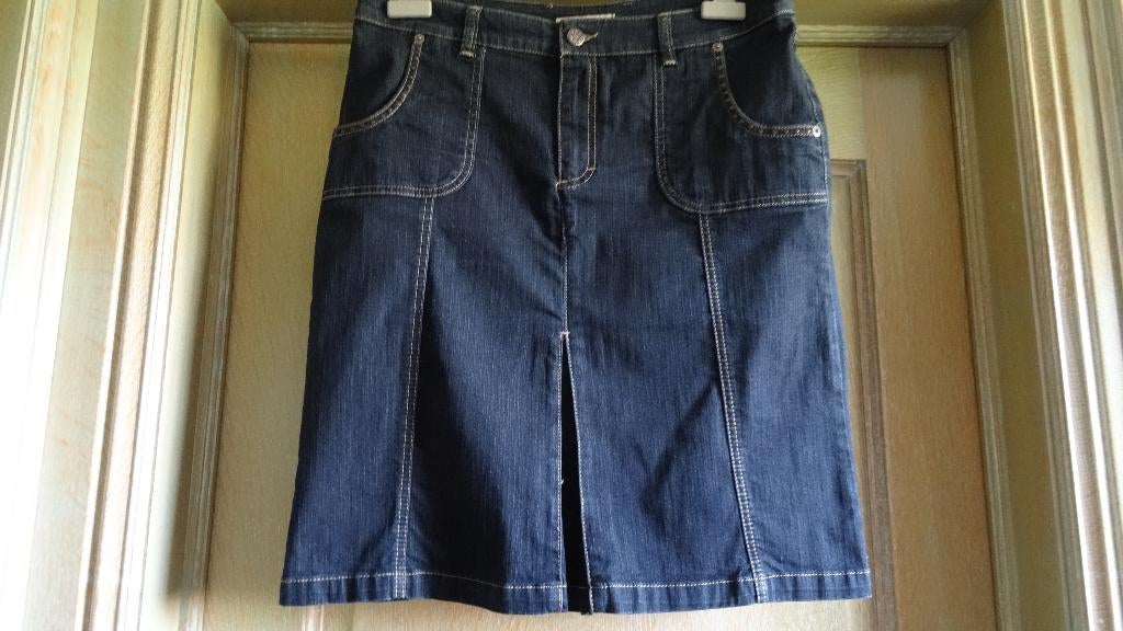 ROK JEANS "SQUARES", Kleding | Dames, Rokken, Maat 38/40 (M), Blauw, Squares, Ophalen of Verzenden