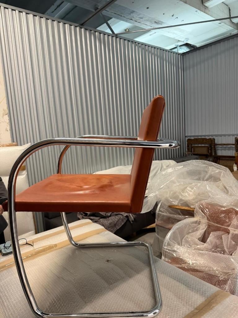 4 cantilever stoelen Mies van der Rohe stijl (MVR3) vintage, Huis en Inrichting, Ophalen, Gebruikt, Overige kleuren, Vintage