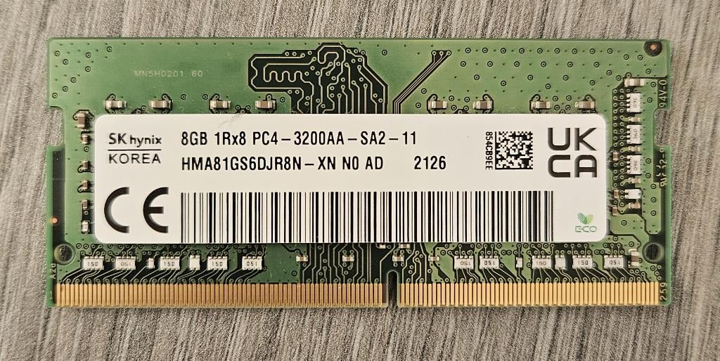 SK Hynix 8 Go SODIMM DDR4 3200 MHz, Informatique & Logiciels, Mémoire RAM, Enlèvement ou Envoi, DDR4, 8 GB, Comme neuf