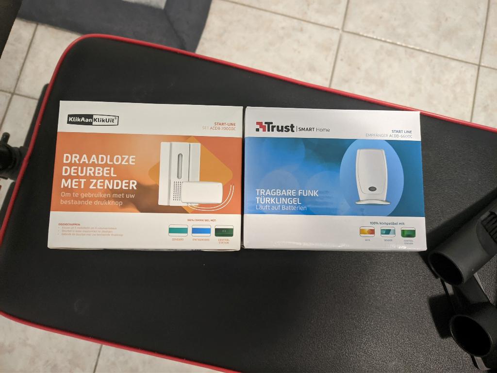 KlikAanKlikUit deurbel extender + draagbare gong, Huis en Inrichting, Deurbellen, Ophalen of Verzenden, Gebruikt, Draadloos